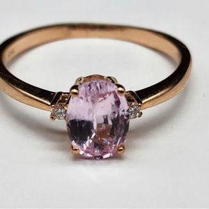 14k Rose Gold Pink Sapphire and Diamond Ring
